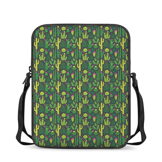 Cute Cactus Plant Pattern Print Rectangular Crossbody Bag