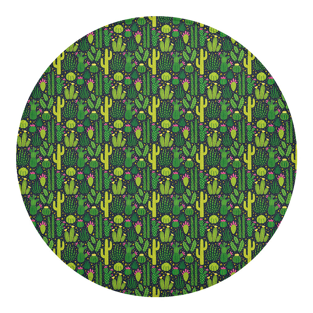 Cute Cactus Plant Pattern Print Round Blanket