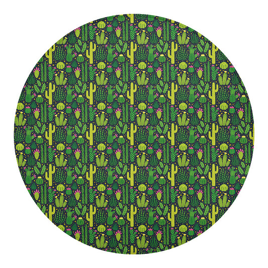 Cute Cactus Plant Pattern Print Round Blanket