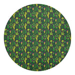 Cute Cactus Plant Pattern Print Round Blanket