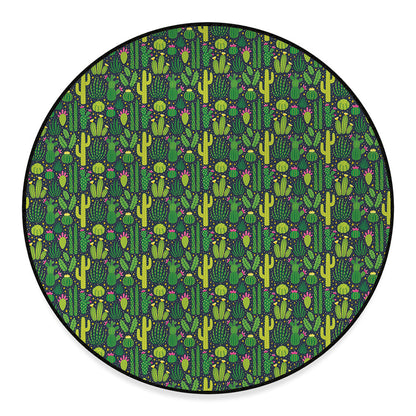 Cute Cactus Plant Pattern Print Round Floor Mat