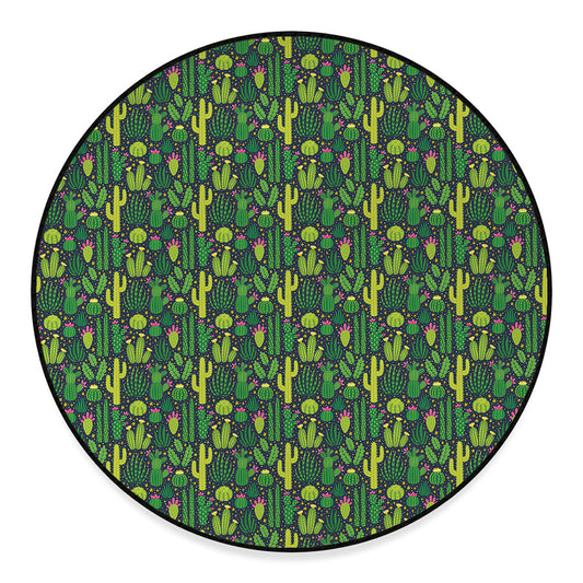 Cute Cactus Plant Pattern Print Round Floor Mat