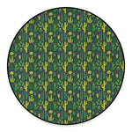 Cute Cactus Plant Pattern Print Round Floor Mat