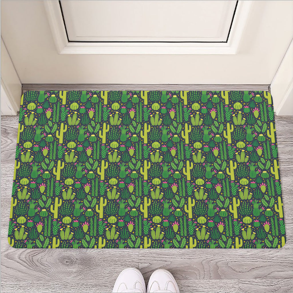 Cute Cactus Plant Pattern Print Rubber Doormat