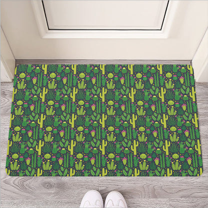 Cute Cactus Plant Pattern Print Rubber Doormat