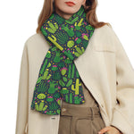 Cute Cactus Plant Pattern Print Scarf