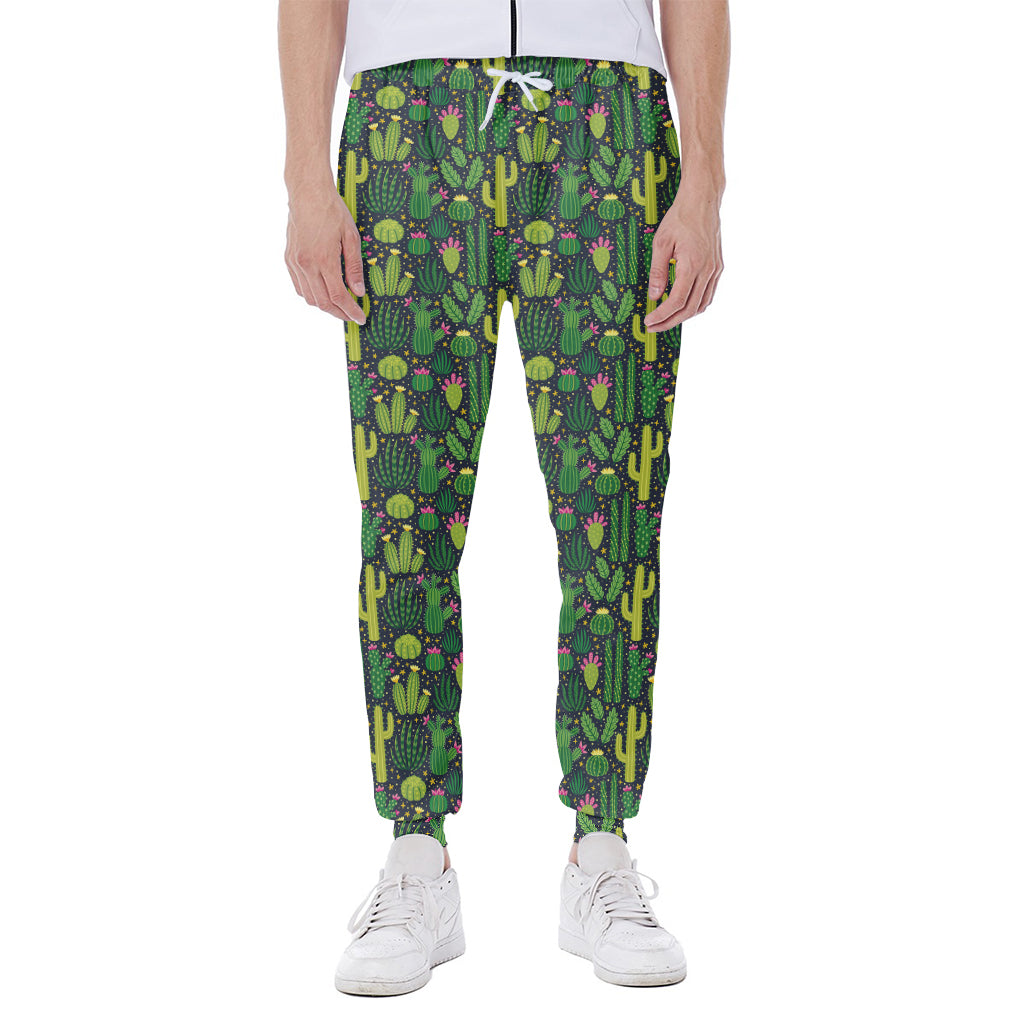 Cute Cactus Plant Pattern Print Scuba Joggers