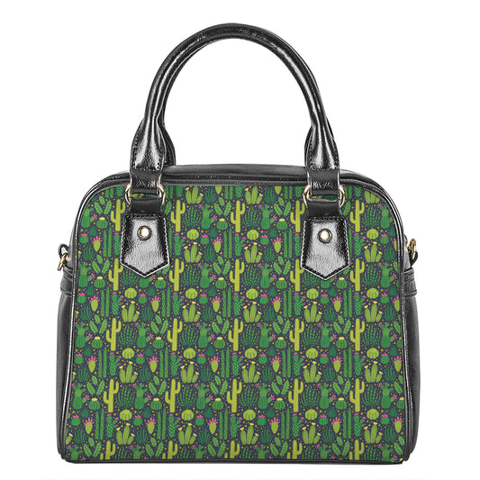 Cute Cactus Plant Pattern Print Shoulder Handbag