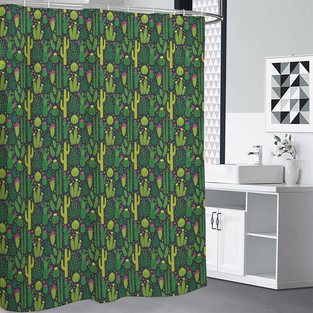 Cute Cactus Plant Pattern Print Shower Curtain