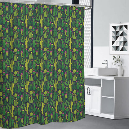 Cute Cactus Plant Pattern Print Shower Curtain