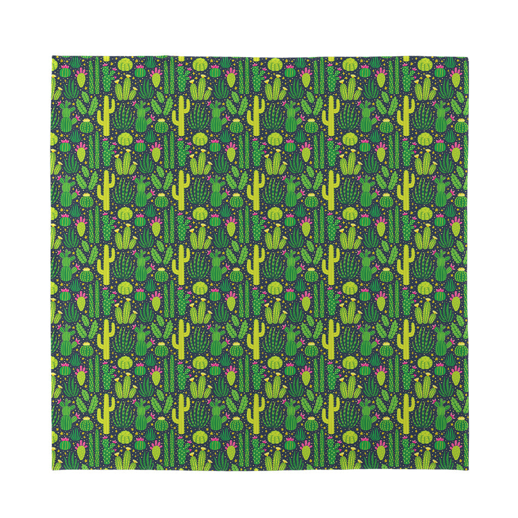 Cute Cactus Plant Pattern Print Silk Bandana