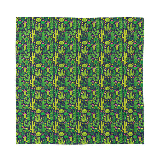 Cute Cactus Plant Pattern Print Silk Bandana