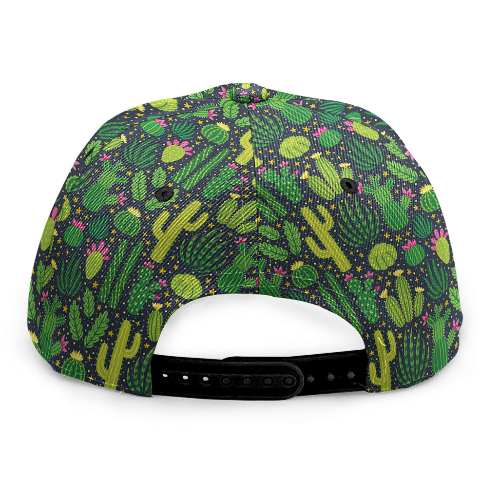 Cute Cactus Plant Pattern Print Snapback Cap