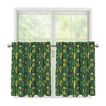 Cute Cactus Plant Pattern Print Tier Curtains