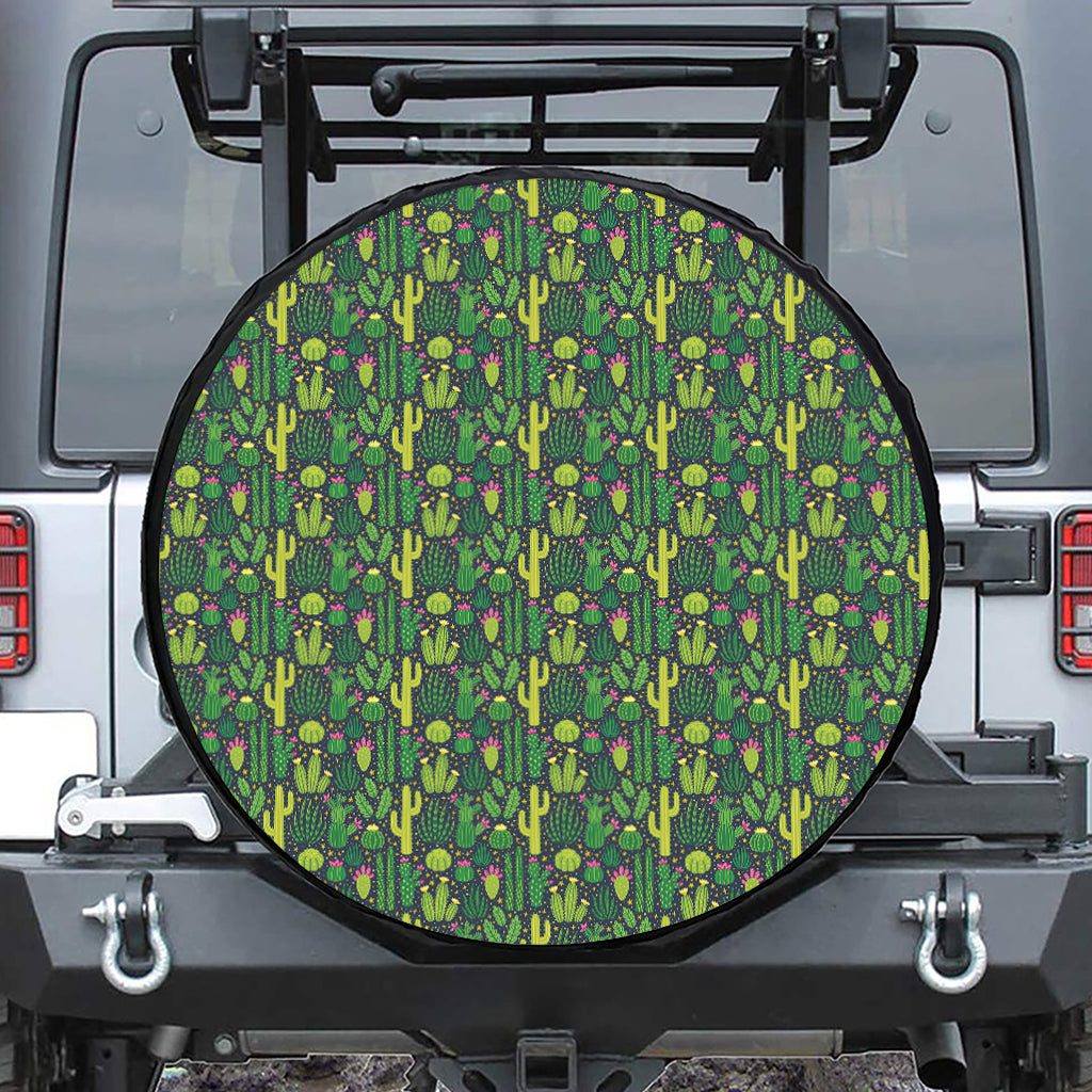 Cute Cactus Plant Pattern Print Tire Cover