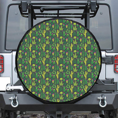 Cute Cactus Plant Pattern Print Tire Cover