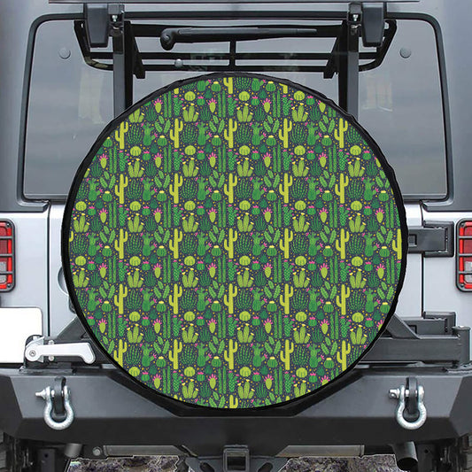 Cute Cactus Plant Pattern Print Tire Cover