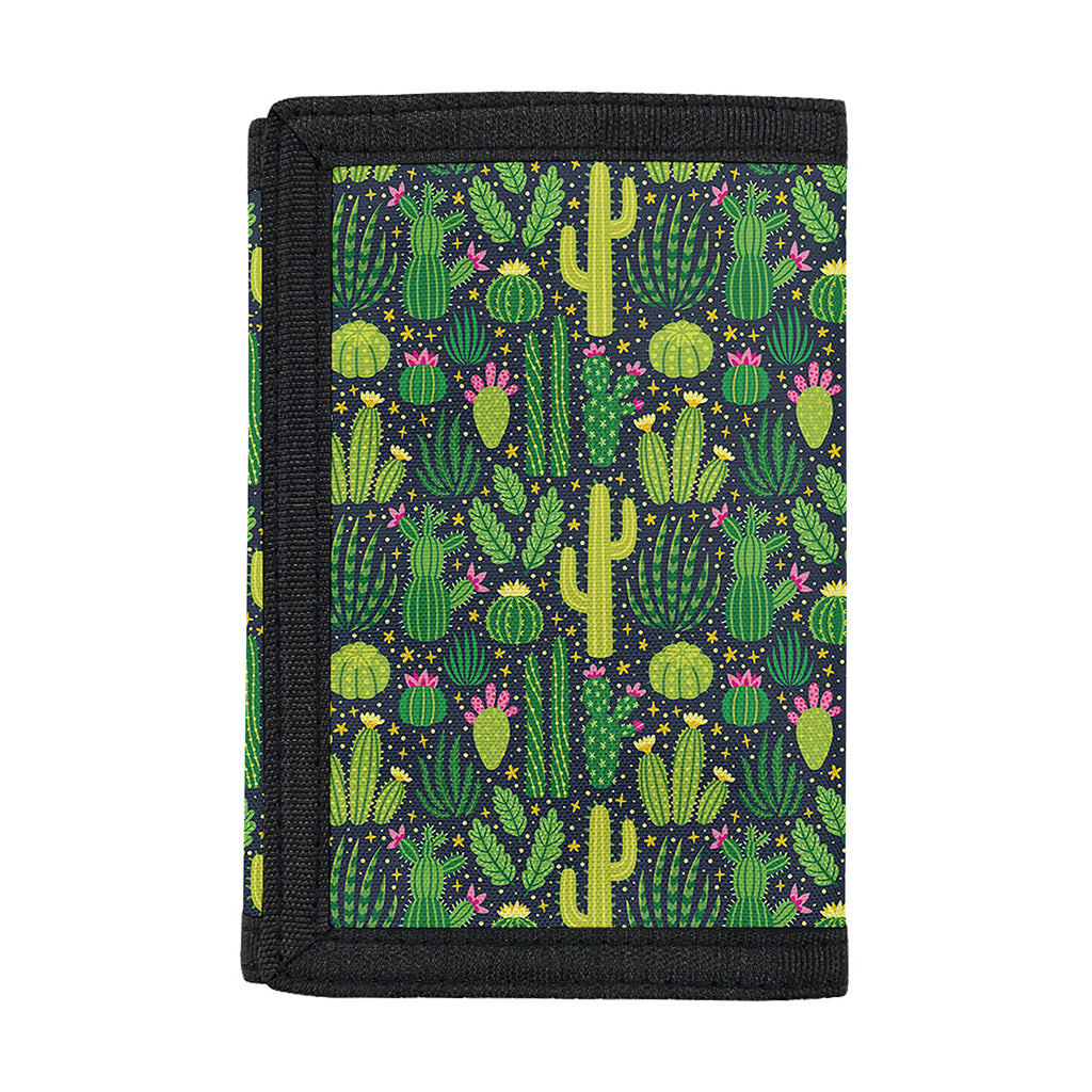 Cute Cactus Plant Pattern Print Trifold Wallet