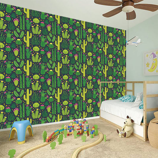 Cute Cactus Plant Pattern Print Wall Sticker