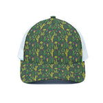 Cute Cactus Plant Pattern Print White Mesh Trucker Cap