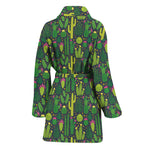 Cute Cactus Plant Pattern Print Women's Bathrobe