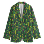 Cute Cactus Plant Pattern Print Women's Blazer