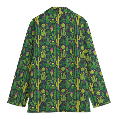 Cute Cactus Plant Pattern Print Women's Blazer