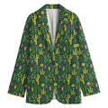 Cute Cactus Plant Pattern Print Women's Cotton Blazer