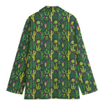 Cute Cactus Plant Pattern Print Women's Cotton Blazer