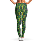 Cute Cactus Plant Pattern Print Women's Leggings