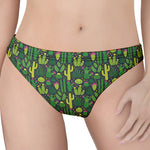 Cute Cactus Plant Pattern Print Women's Thong