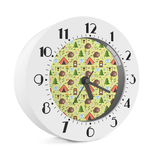 Cute Camping Pattern Print Alarm Clock
