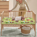 Cute Camping Pattern Print Baby Crib Sheet