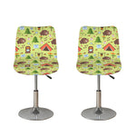 Cute Camping Pattern Print Bar Stool Covers