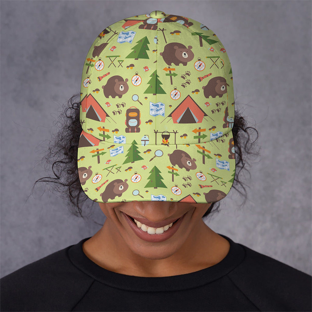 Cute Camping Pattern Print Baseball Cap