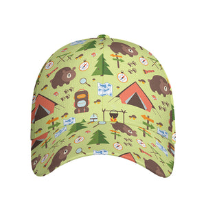 Cute Camping Pattern Print Baseball Cap