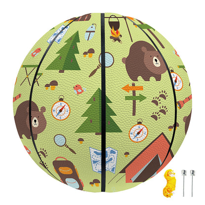 Cute Camping Pattern Print Basketball