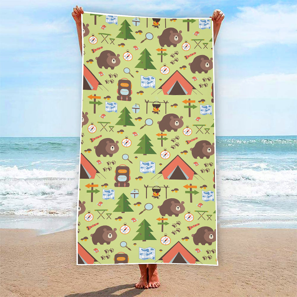 Cute Camping Pattern Print Beach Towel