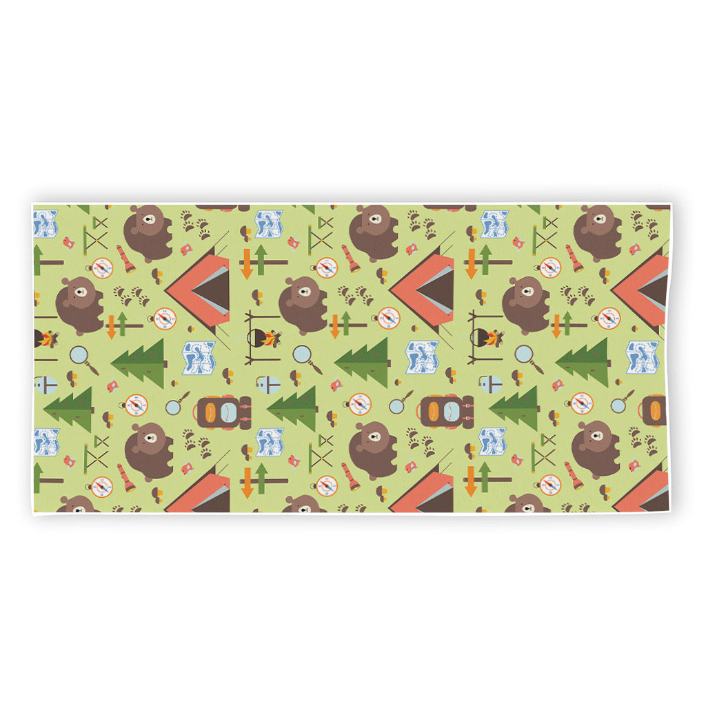 Cute Camping Pattern Print Beach Towel