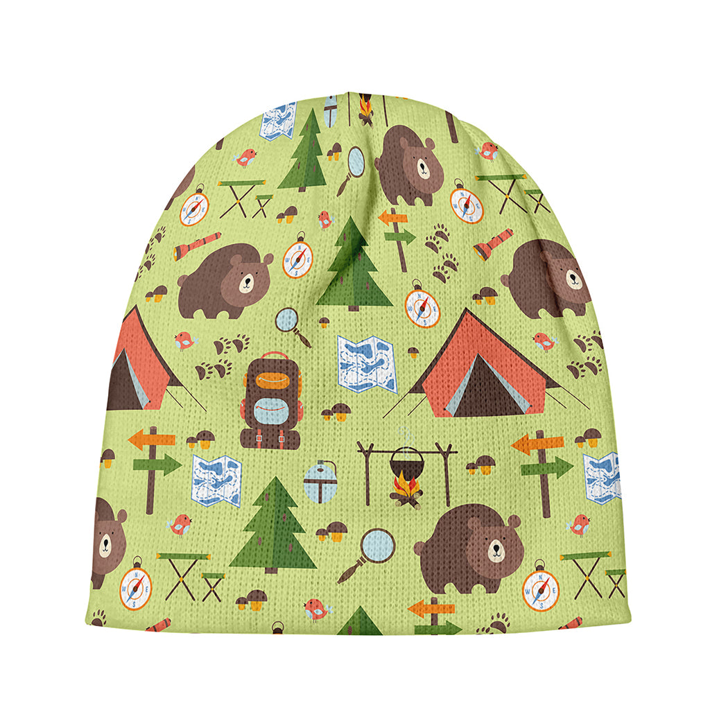 Cute Camping Pattern Print Beanie