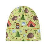 Cute Camping Pattern Print Beanie