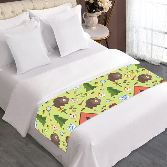 Cute Camping Pattern Print Bed Runner