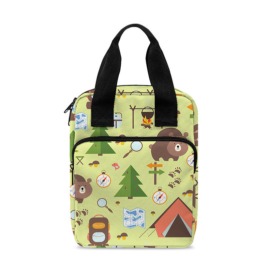 Cute Camping Pattern Print Bible Tote Bag