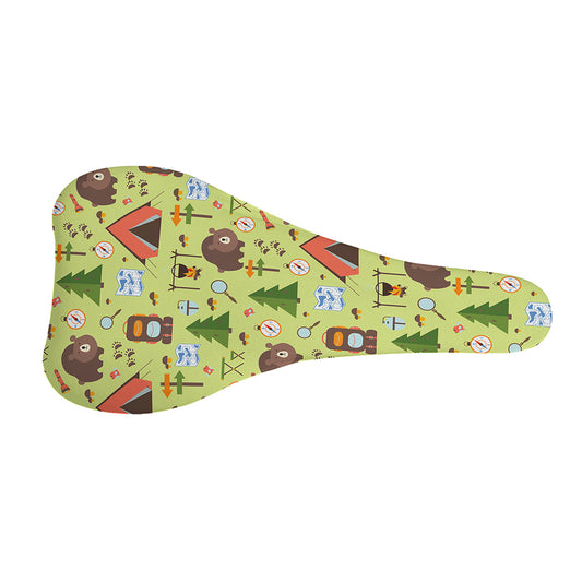Cute Camping Pattern Print Bicycle Seat Cover