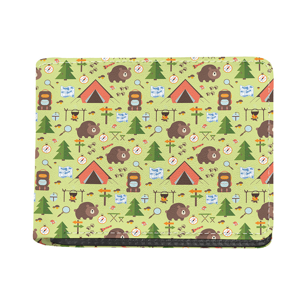 Cute Camping Pattern Print Bifold Wallet
