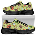 Cute Camping Pattern Print Black Chunky Shoes