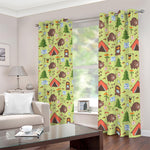 Cute Camping Pattern Print Blackout Grommet Curtains