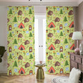 Cute Camping Pattern Print Dimout Pencil Pleat Curtains
