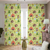 Cute Camping Pattern Print Blackout Pencil Pleat Curtains