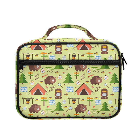 Cute Camping Pattern Print Briefcase Bible Bag